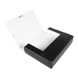 Liderpapel Carpeta proyectos folio lomo 70mm cartón gofrado negra 245 x 345 mm