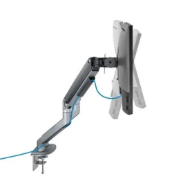 TooQ Soporte de Mesa para 2 Monitores DB4132TNR-G Giratorio Inclinable hasta 9kg por Brazo VESA 75x75/100x100 Gris/Negro