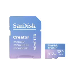 SanDisk SDSQXAV-512G-GN6MS Tarjeta MicroSDXC Creator 512GB Clase 10 UHS-I, 190MB/s Lectura, 130MB/s Escritura
