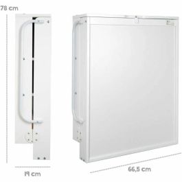 Roba Cambiador Plegable de Pared con Colchón Impermeable, 2 Estantes Integrados, Madera Lacada en Blanco