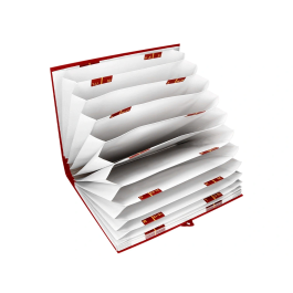 Liderpapel Carpeta Fuelle Folio Cartón Forrado Burdeos 20 Departamentos 220x350x300 mm