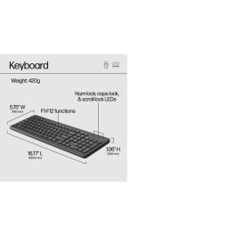 HP Teclado y Ratón Inalámbricos Ergonómicos HP 330 con Teclado Numérico - Diseño Preciso y Cómodo