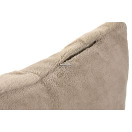DKD Home Decor Cojín Decorativo Urban Beige de Poliéster 45x45 cm con Efecto Pelo de Conejo y Cremallera (Set de 2)