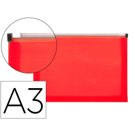 Liderpapel Carpeta Dossier A3 Cierre Cremallera Rojo Translucido 180 micras Precio: 14.49999991. SKU: B1E7TL8JM9