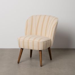 Sillón Rayas Miel Madera de Caucho Salón 54 X 64 X 73 cm