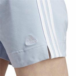 Pantalones Cortos Deportivos para Mujer Adidas 3 Stripes Sj Azul claro