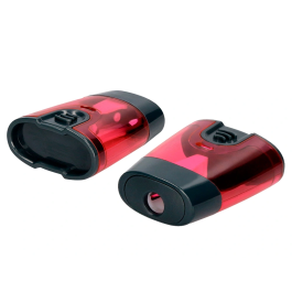 Liderpapel Sacapuntas de Plástico de 1 Uso con Depósito y Protector Metálico, Colores Surtidos