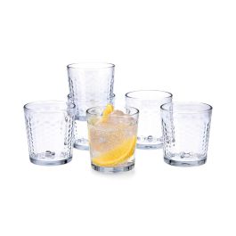 Quid Set 6 Vasos Bajos Gala Vidrio 26 cL con Relieve