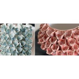 Jarron Mediterraneo DKD Home Decor Rosa Turquesa 22 x 13 x 22 cm (2 Unidades)