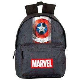 PERONA Mochila Escolar Adaptable a Carro Capitán América Marvel Heritage 42cm con Bolsillos y Tirantes Acolchados Reflectantes