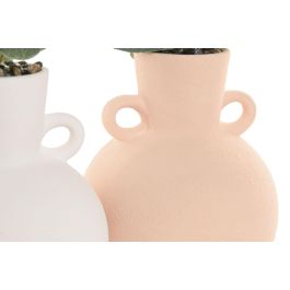 DKD Home Decor Planta de Eucalipto Decorativa de Cerámica Blanco Crema 12.5 x 36 x 12.5 cm (6 Unidades)