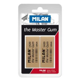 Milán Goma de borrar Master Gum, Miga de Pan, Blister 2 uds, 5,5 x 2,3 x 1,3 cm
