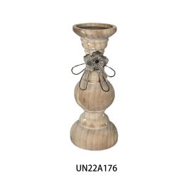 DKD Home Decor Portavela Neoclásico, Madera Natural, 9.5x9.5x28 cm, Set de 2 Unidades Precio: 45.78999975. SKU: S3041459