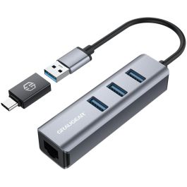 GRAUGEAR G-HUB31L-A Concentrador USB 3.0 Type-A con 3 Puertos USB 3.0 y Gigabit Ethernet LAN, Aluminio/Plástico Precio: 48.50000045. SKU: B1BTY4B6AF