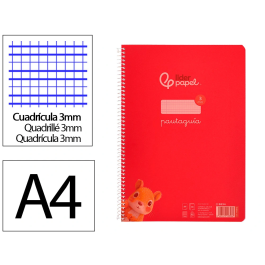 Liderpapel Cuaderno Espiral A4 Pautaguía Tapa Plástico 80 Hojas 90gr Cuadro Pautado 3mm Con Margen Rojo Precio: 18.8899997. SKU: B12NZM25LR