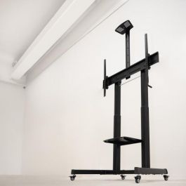 TooQ Soporte de Suelo para TV FS20406HM-B, Inclinable con Ruedas, 60-100" hasta 120kg, Negro