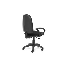 Rocada Silla de Oficina Brazos Fijos Base Nylon Respaldo y Asiento Tela Ignífuga Negro