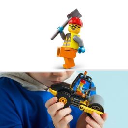 Lego 60401 City Construction Road Roller de Juguete - Modelo con Minifiguras de Trabajadores