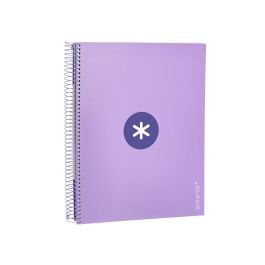 Cuaderno Espiral A4 Micro Antartik Tapa Forrada 120H 90 gr Horizontal 5 Bandas 4 Taladros Color Lavanda