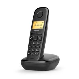 Gigaset S30852-H2802-D201 Teléfono Inalámbrico A170 Negro con Pantalla Iluminada, ECO DECT, 18h Conversación y Agenda 50 Contactos.