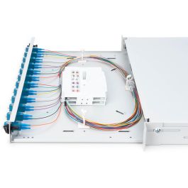 DIGITUS LWL Spleißbox 1HE Caja Empalme Fibra Óptica 12x LC DX OS2 Gris 483mm