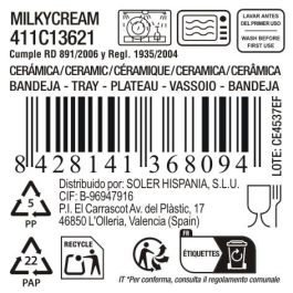 La Mediterranea Bandeja Oval 30x17.5x3.2 cm, Milkycream, Ideal para Servir y Decorar (12 Unidades)