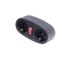 CHACON 16A Toma biplite con interruptor antracita CHACON 16A Toma biplite con interruptor antracita