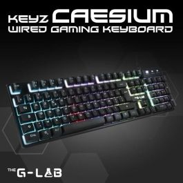 The G-Lab KEYZ-CAESIUM/FR Teclado para juegos Membrana RGB, Diseño FR, 12 atajos, 19 teclas anti-ghosting