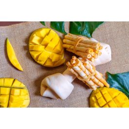 Snackys 8432288111741 Masticable Nudos Rawhide para Perro Piel Natural Altamente Digerible Sabor Mango 20-23 cm 6 Unidades