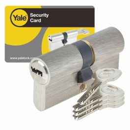Yale Cilindro de cierre desmontable para puerta exterior/entrada, 6 pines, 4 llaves reversibles, 35x35 mm, protección antirrobo