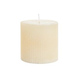 Vela Basicos DKD Home Decor Crema 7 x 7 x 7 cm (12 Unidades)