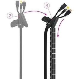 Nanocable 10.36.0001-BK Organizador de Cables Flexible en Espiral 1 Metro Negro - Plástico Alta Resistencia y Fácil Instalación hasta 25mm Nanocable 10.36.0001-BK Organizador de Cables Flexible en Espiral 1 Metro Negro - Plástico Alta Resistencia y Fácil Instalación hasta 25mm