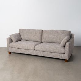 Sofá 3 Plazas Gris Oscuro Tejido-Madera 221 X 90 X 87 cm