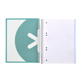 Antartik Cuaderno Espiral A5 Micro 120 Hojas 90gr Cuadro 5mm Banda 5 Color Menta