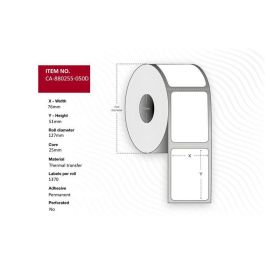 Capture Capture Label 76 x 51mm, Core 25mm, Thermal Transfer, Polyester, Permanent, No perforation, 1370 labels per roll, 12 rolls per box Precio: 410.88999952. SKU: B1CP7YMLEC