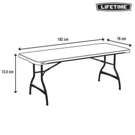 Mesa Plegable Lifetime Blanco Acero Plástico 182 x 73,5 x 76 cm