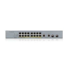 Zyxel GS1350-18HP-EU0101F Switch Gestionado L2 Gigabit Ethernet con PoE, 16 Puertos, Color Gris