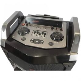 Aiwa KBTUS-900 Altavoz Trolley Portátil 100W RMS Bluetooth con 2 Micrófonos Inalámbricos, Radio FM, USB y Luces LED