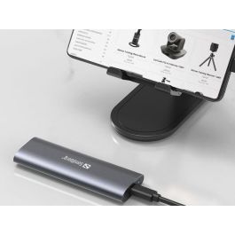 Sandberg Caja Externa USB 3.2 Gen 2 (10Gbps) para SSD M.2 y NVMe, Compatible USB-C y USB-A, Aluminio Sin Herramientas