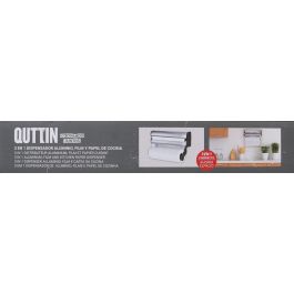 Quttin Dispensador de Aluminio, Film y Papel - 20 cm Ancho x 7 cm Alto x 34 cm Largo (6 Unidades)