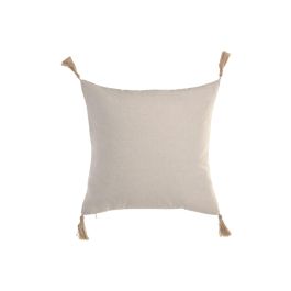 DKD Home Decor Cojín Boho de Algodón y Yute, Natural, Verde y Dorado, 45 x 45 cm (2 Unidades)