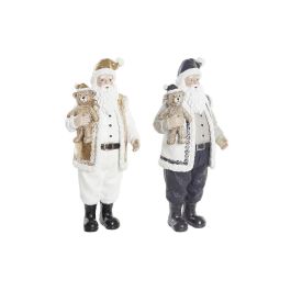 Figura Navidad Moderna DKD Home Decor Blanco Dorado 9 x 27 x 12 cm (2 Unidades)