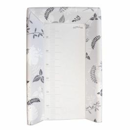 Domiva Cambiador Integrado para Bebé 50x80 cm con Estampado Poemas Gris, Bordes Anticaída y Fijación Cuna