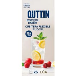 Inde Cubitera Flexible de Silicona para 6 Cubitos de Hielo Lua Quttin, 16.5x11.3x5 cm (24 Unidades)