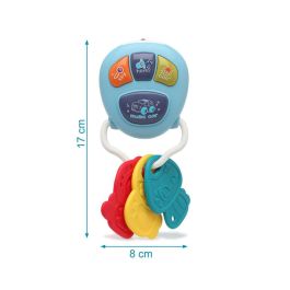 KioKids Llavero De Coche Musical para Bebé +6 Meses - Mordedor con Melodías, Sonidos Realistas y Texturas Variadas en Color Azul