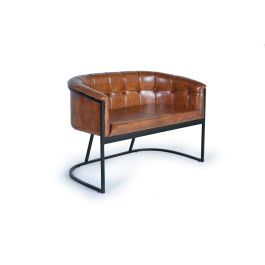 Giner y Colomer Sofá en Cuero Natural con Estructura de Metal Marrón Precio: 1004.2879. SKU: B1EVDK9V2Z