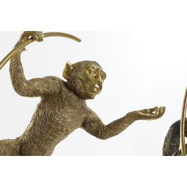 DKD Home Decor Figura Mono Resina Negro Dorado 25 x 48 x 33 cm (2 Unidades)