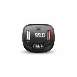 Energy Sistem 455577 Emisor FM para Coche con Bluetooth, 2 Puertos USB, Micrófono y Conexión Inalámbrica/Alámbrica - Negro