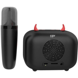 CGV Altavoz Bluetooth y Micrófono Inalámbrico Kit Karaoke AAAHZ85773, Efectos de Voz Mágicos, Batería 8h, Carga USB