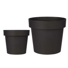 Maceta Plastico Antracita 25Cm Diam Ibergarden (12 Unidades)